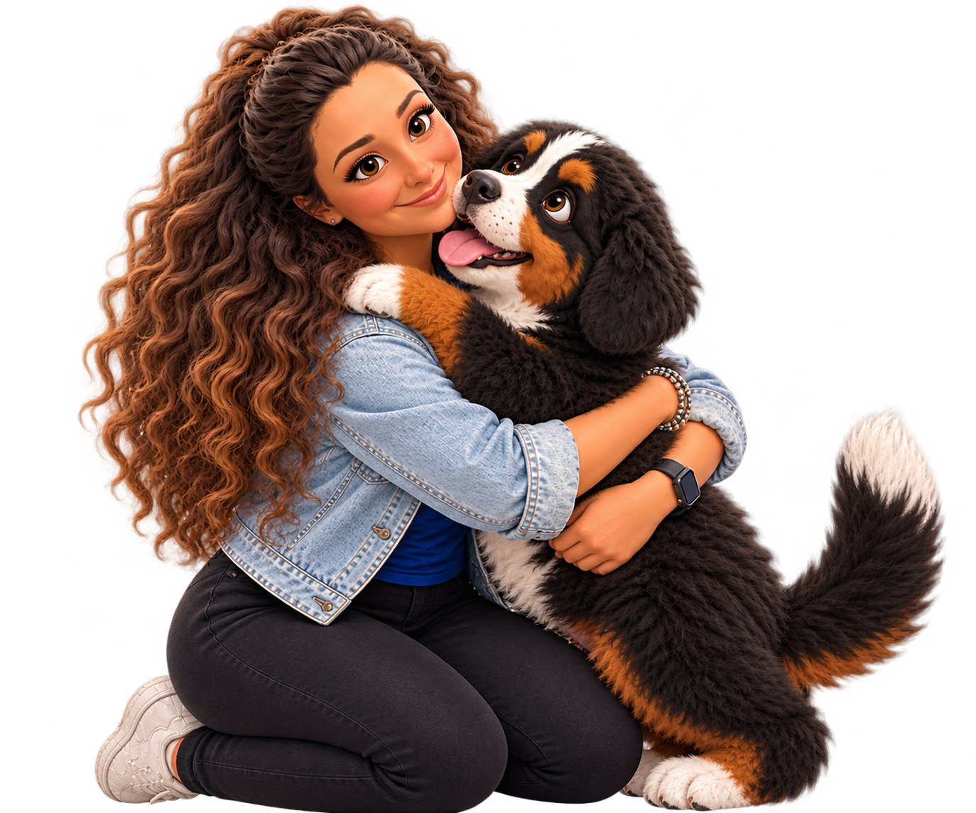 Sam e Ivy abrazándose